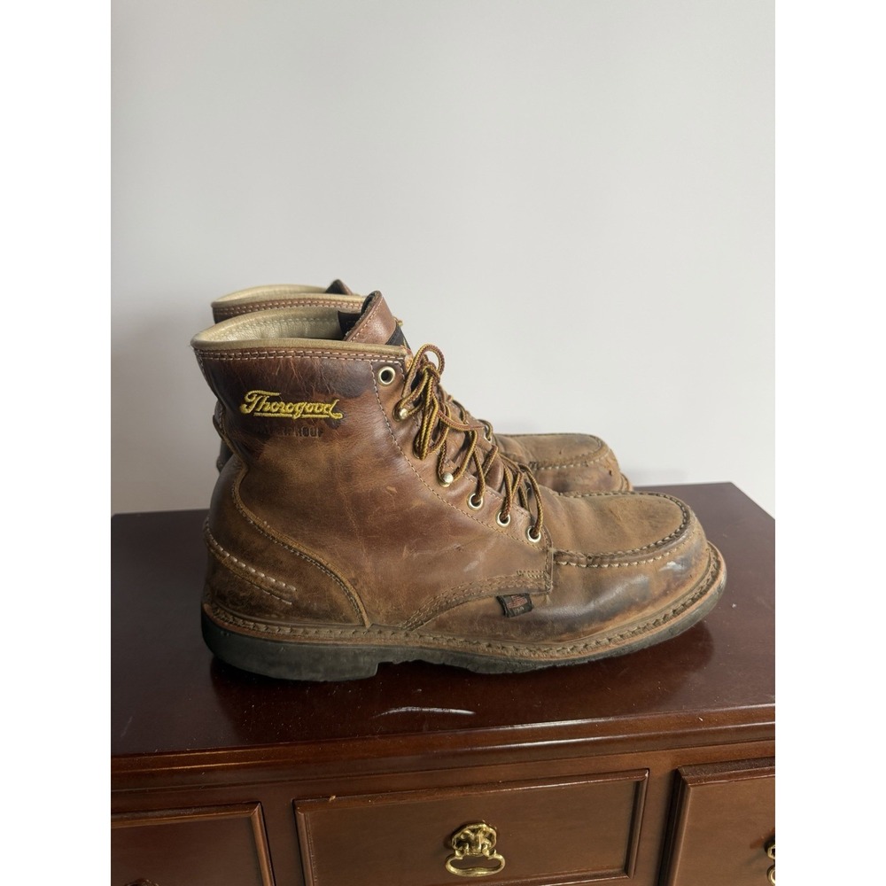 Thorogood 1957 Series 6'' Crazy Horse Steel Moc Toe  Boot Sz 10.5 Look At Pics